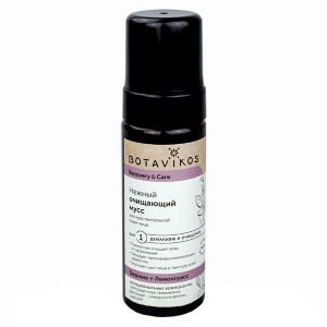 Мусс для чувствительной кожи лица нежный очищающий Базилик + Лемограсс Recovery & Care, 150 мл, "Botavikos"