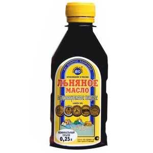 Льняное масло пищевое нерафинированное 0,25 л , т. з. "Василева Слобода" (Чкаловск)